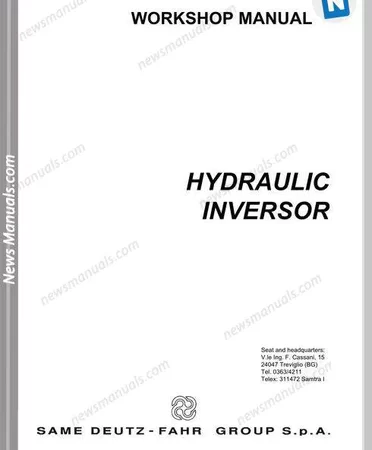 SAME DEUTZ FHAR HYDRAULIC INVERSOR 80, 105 WORKSHOP SERVICE REPAIR MANUAL PDF Download